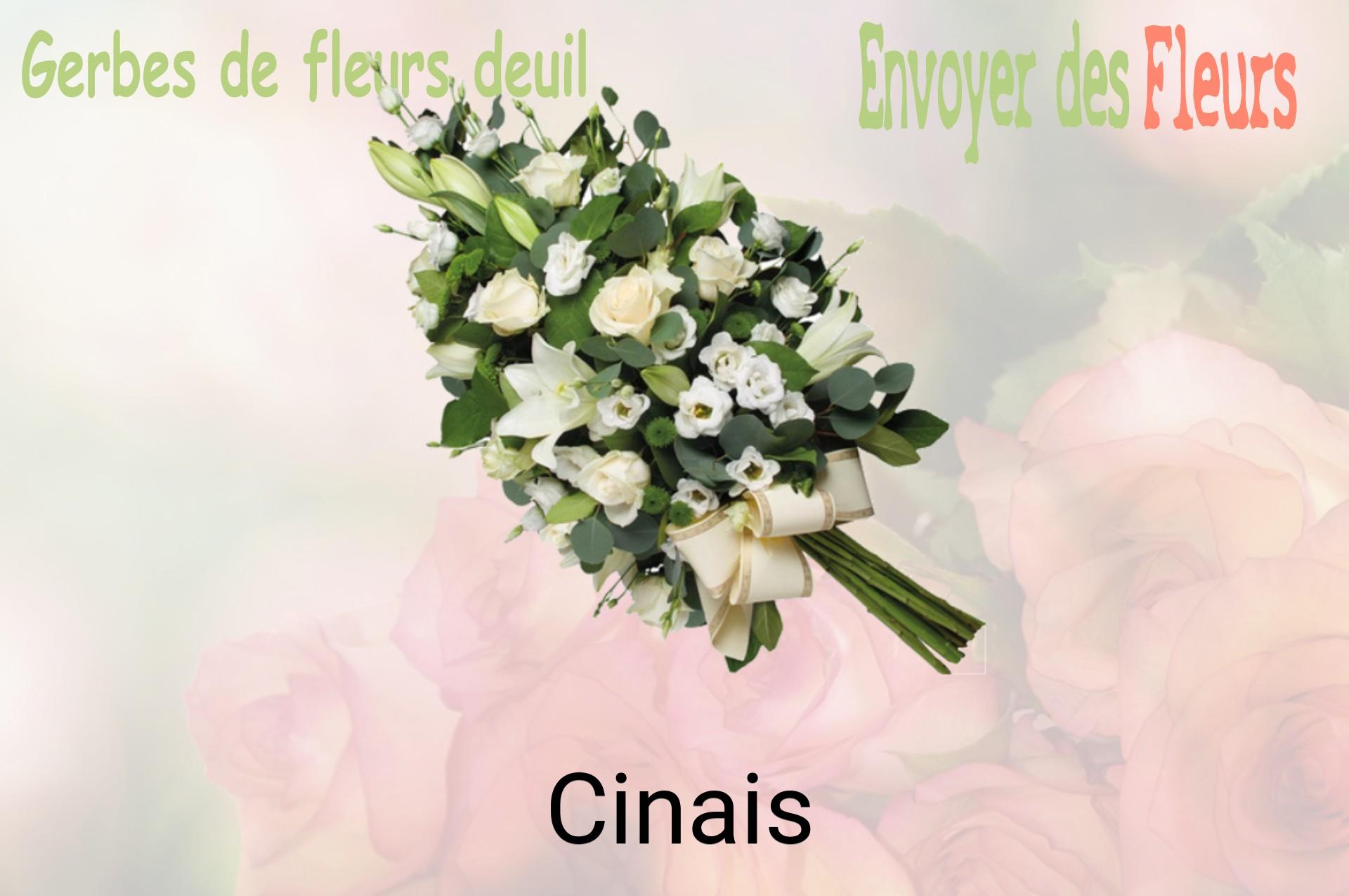 Gerbe de fleurs de deuil livrée à Cinais